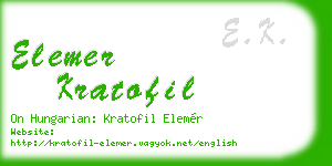 elemer kratofil business card